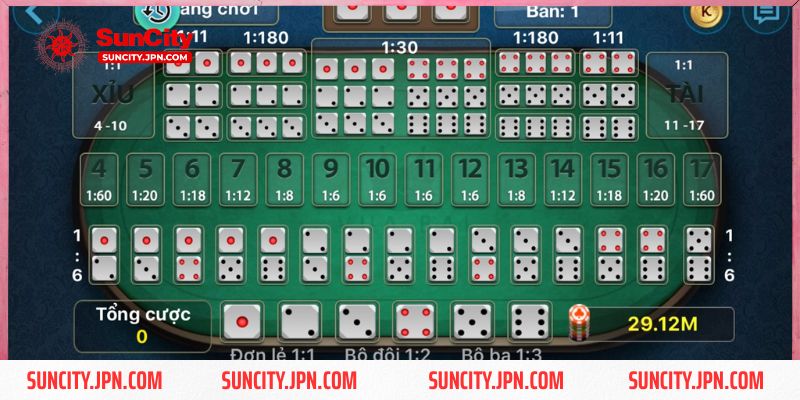 Luật chơi tài xỉu Suncity cơ bản